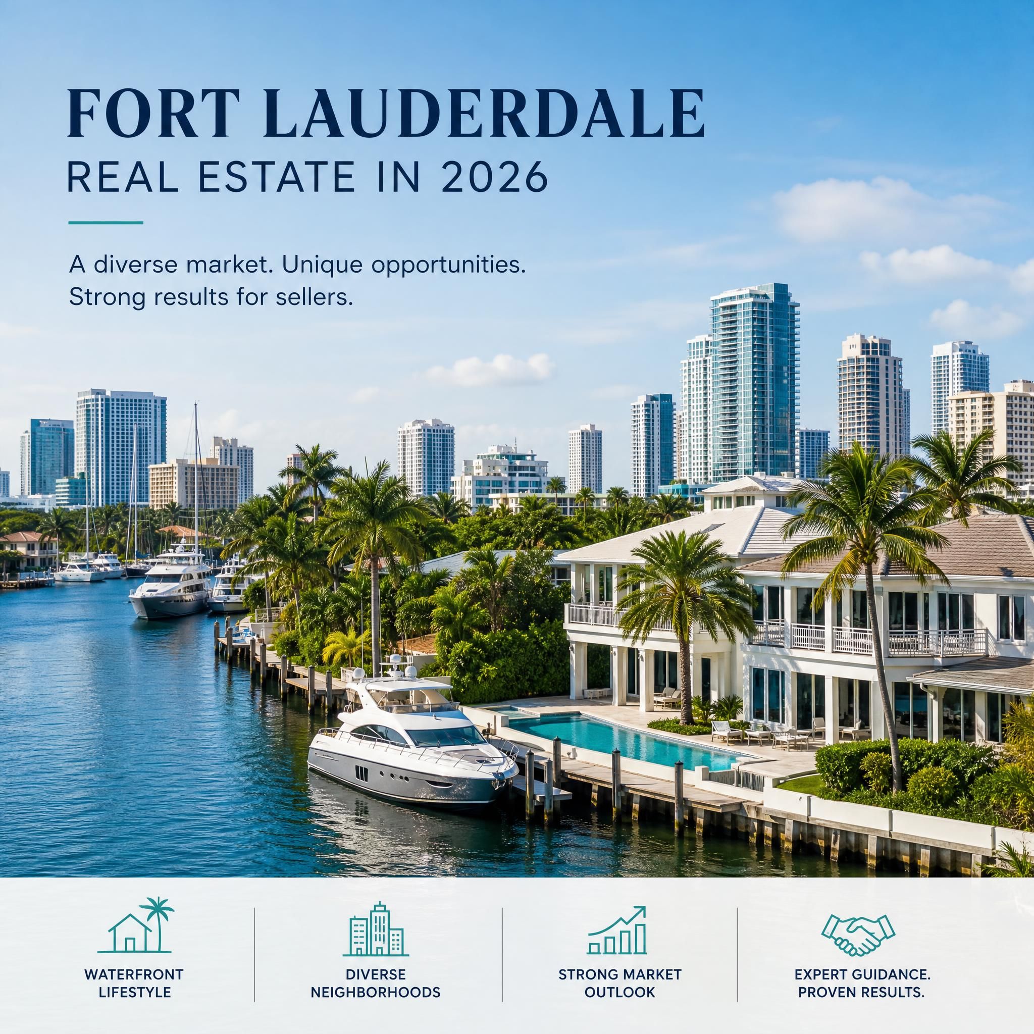Fort Lauderdale waterfront homes and marina in Broward County, representing the diverse South Florida real estate landscape for sellers in 2026