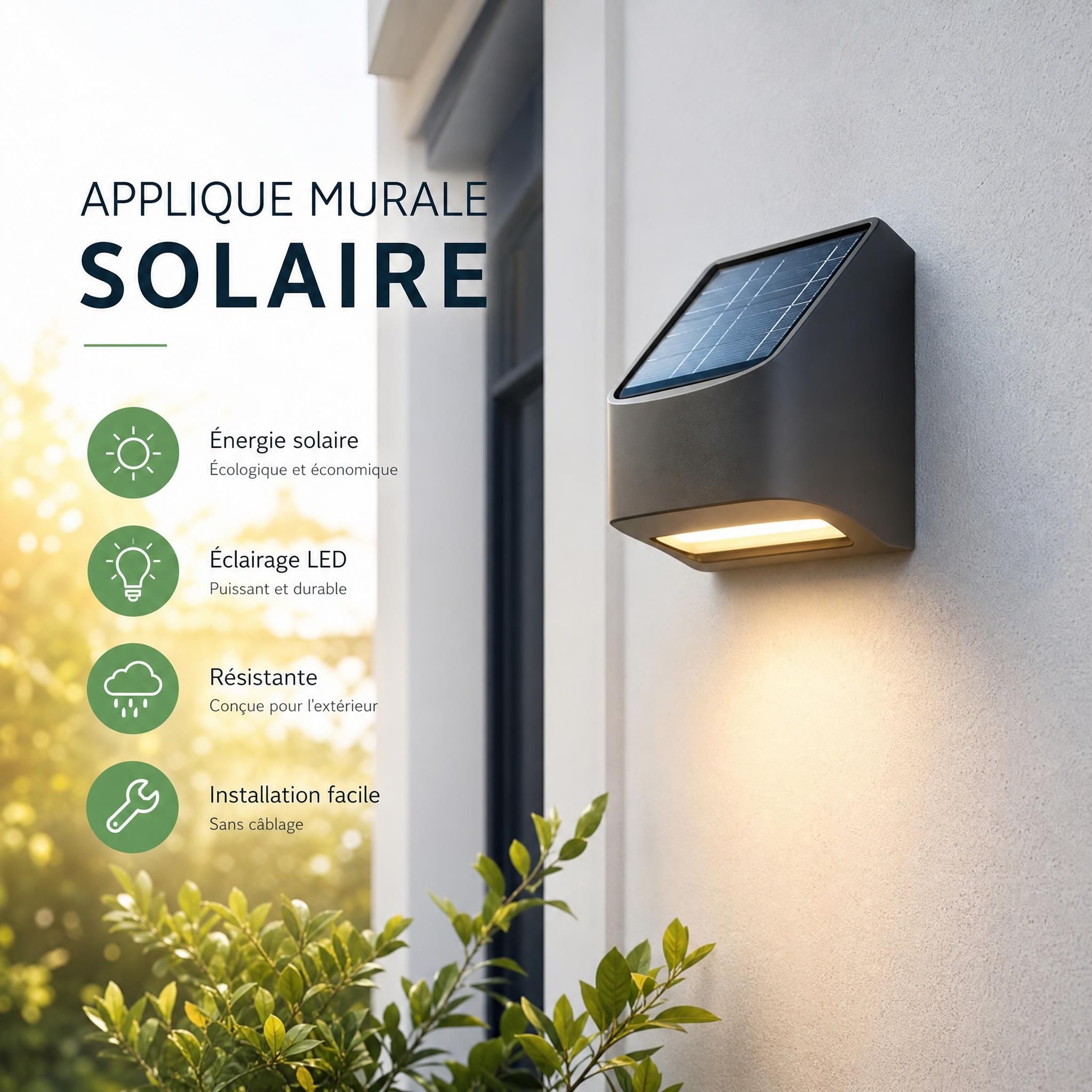 applique murale solaire