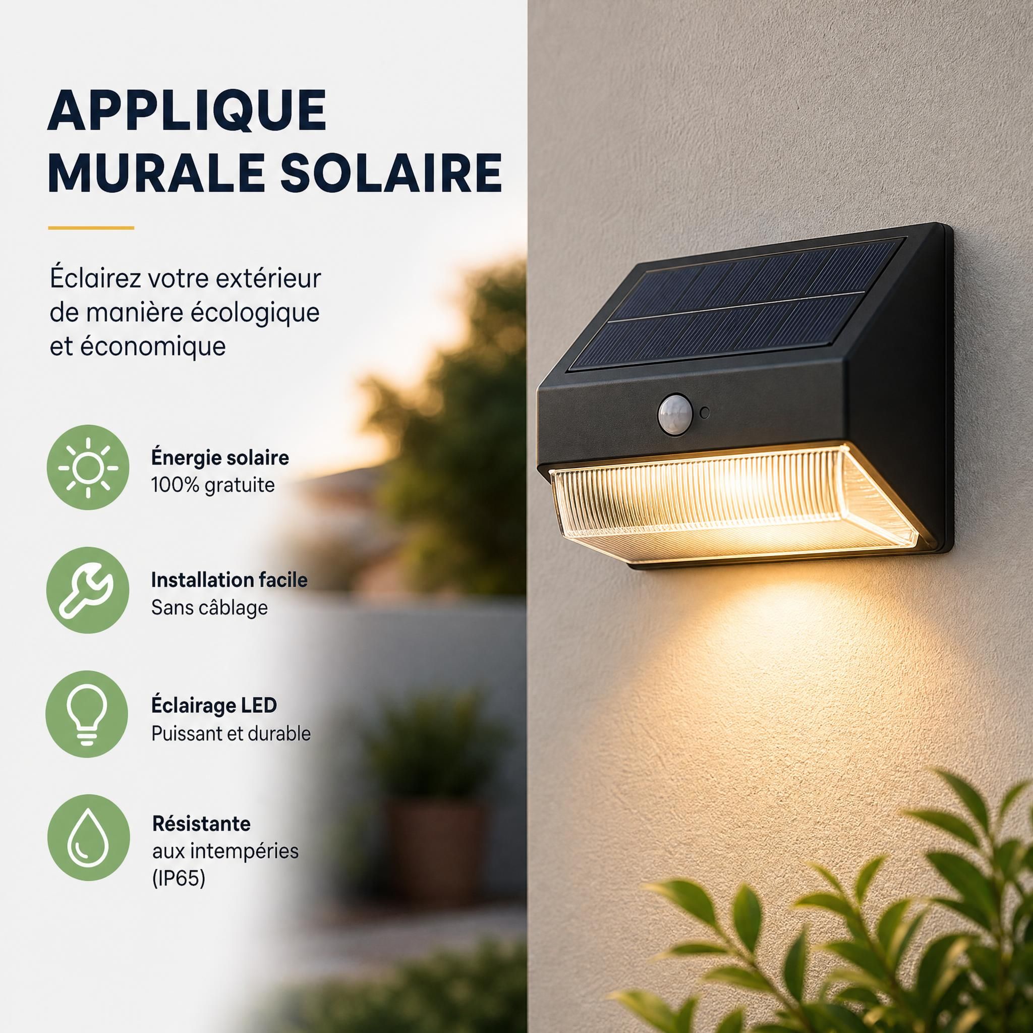 applique murale solaire