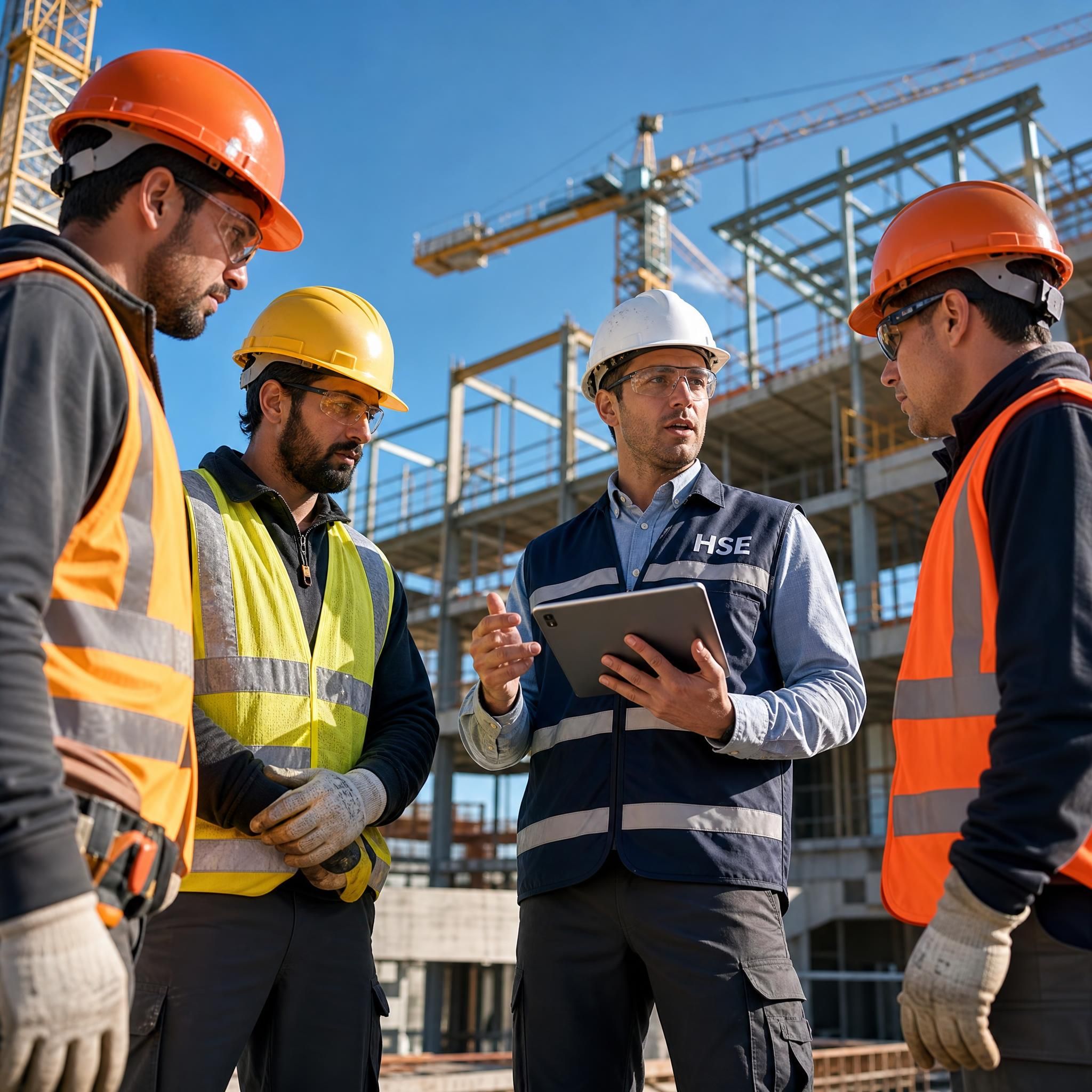 Formation sécurité incendie sur chantier BTP, manipulation d'extincteur et procédure d'évacuation