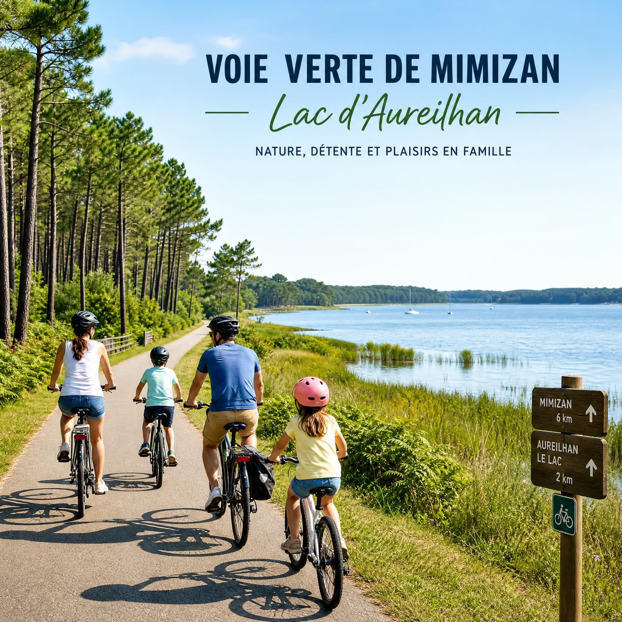 Cyclistes en famille sur la voie verte de Mimizan longeant le lac d'Aureilhan avec la forêt landaise, velo-famille-lac-aureilhan-mimizan-voie-verte-2026.webp, 1200x800px