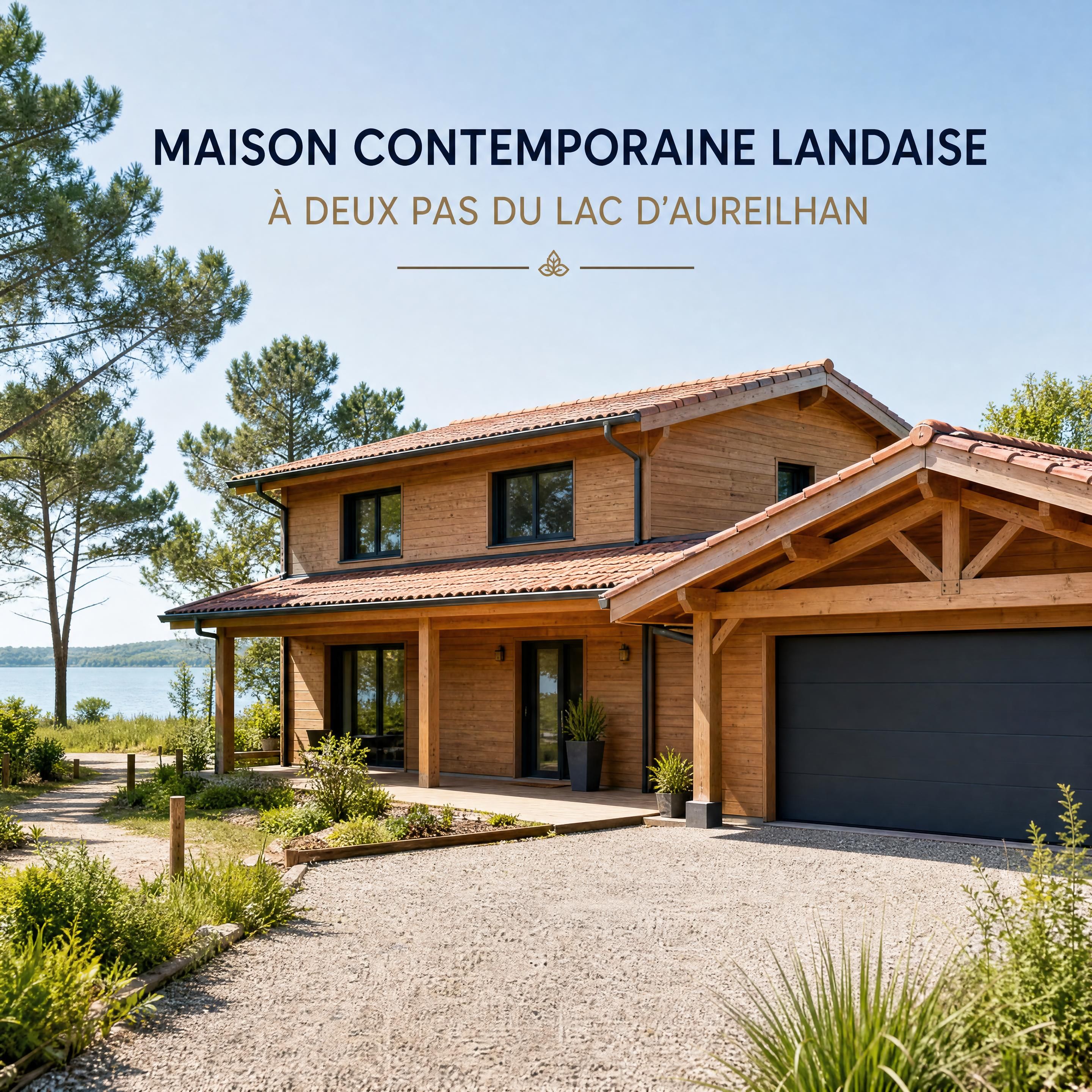 Maison contemporaine landaise en bois avec garage à quelques minutes des rives du lac d'Aureilhan — Olivier Roussel, conseiller immobilier IAD France à Mimizan (Landes, 40)