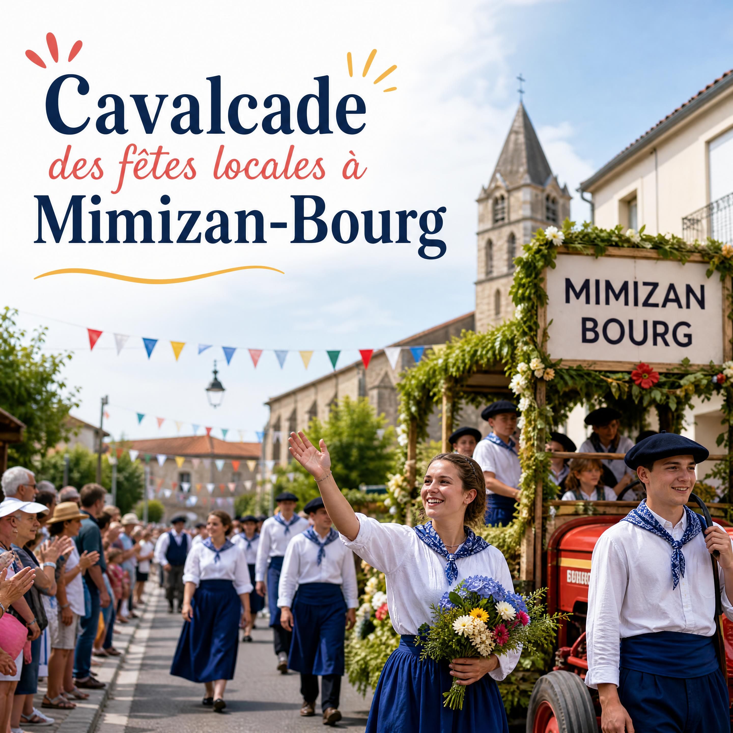 Cavalcade des fêtes locales à Mimizan-Bourg