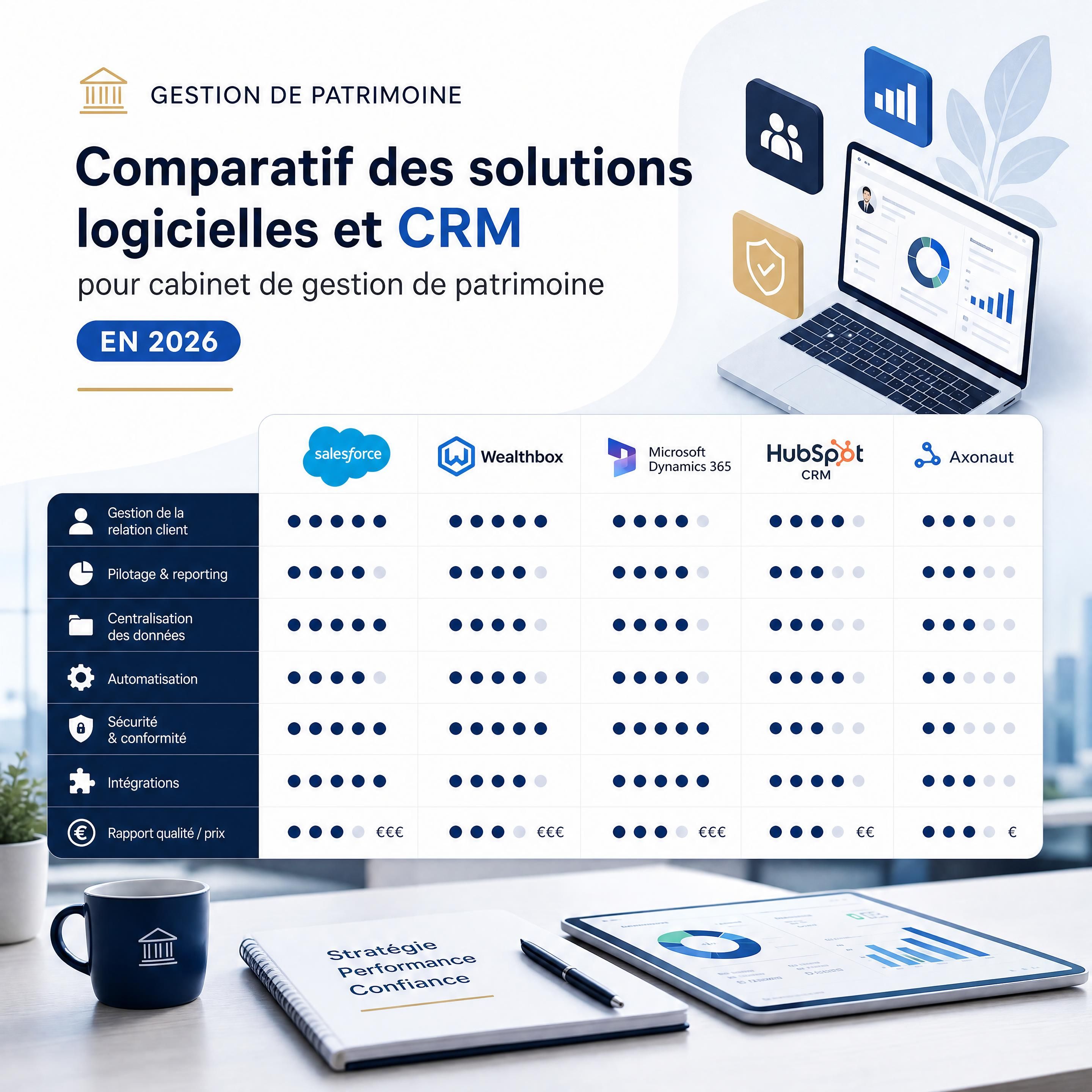 Comparatif des solutions logicielles et CRM pour cabinet de gestion de patrimoine en 2026
