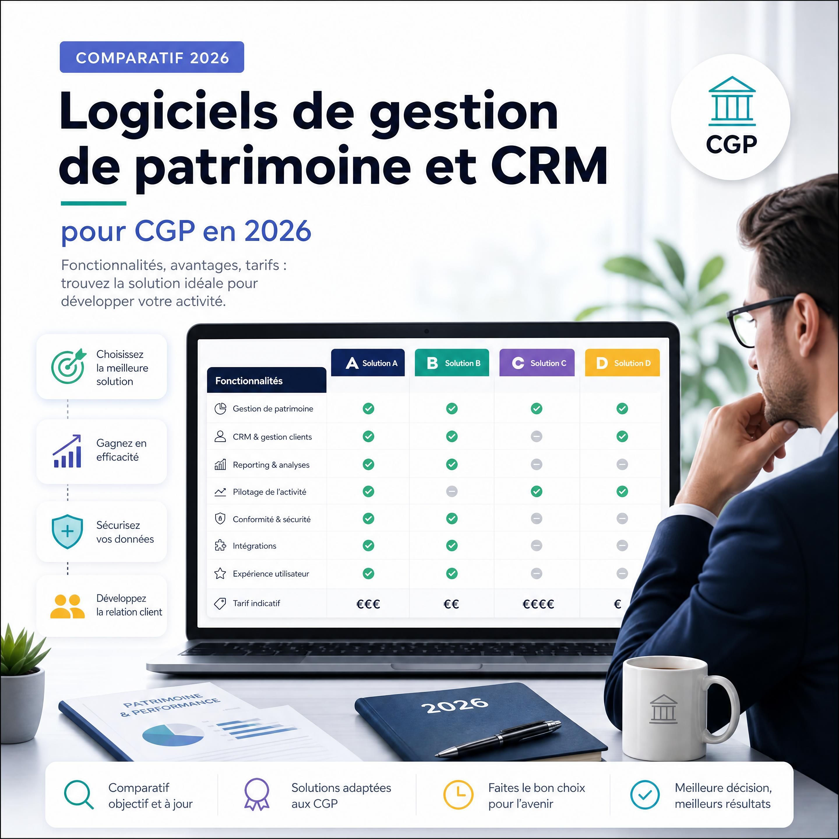 Comparatif des logiciels de gestion de patrimoine et CRM pour CGP en 2026