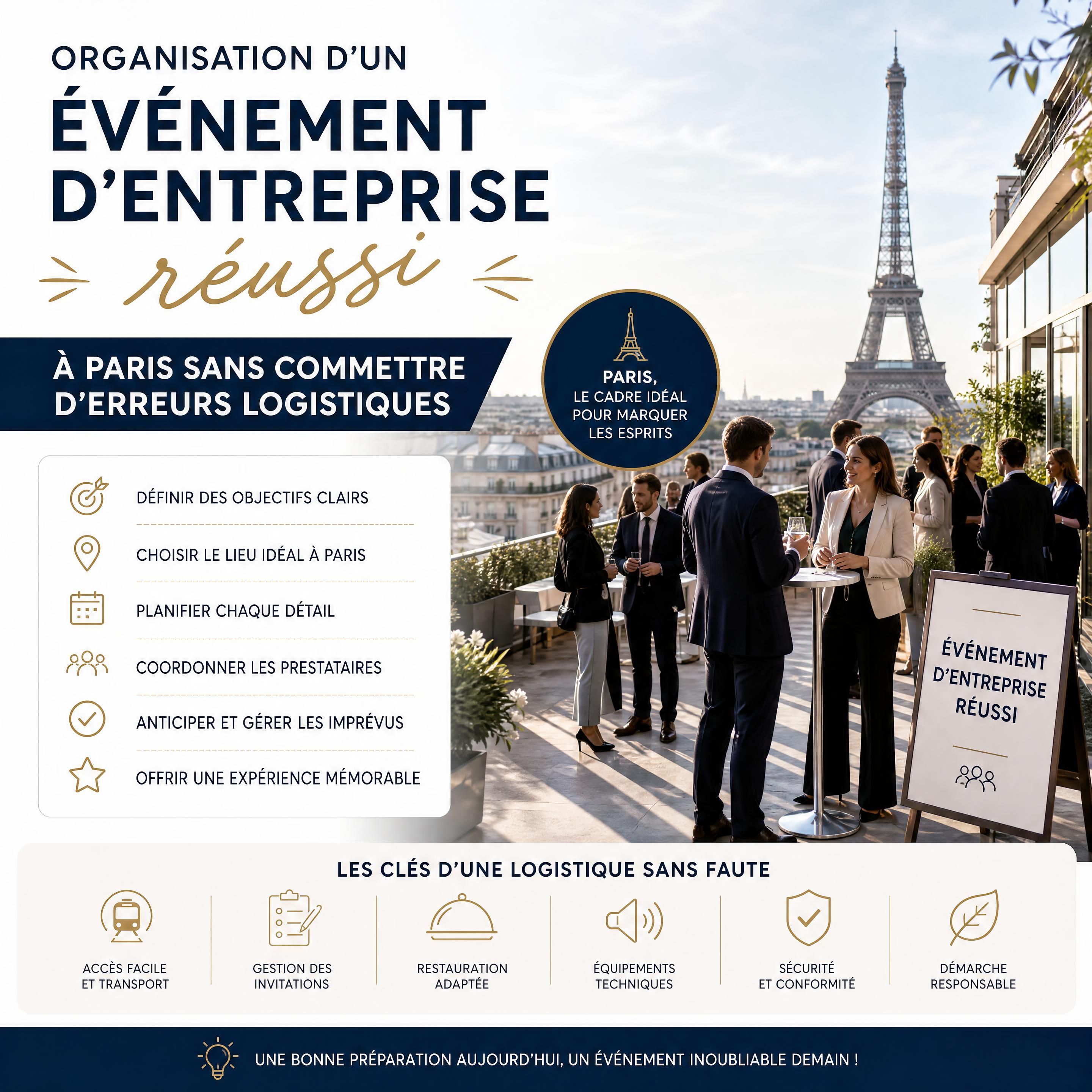 Organisation d'un événement d'entreprise réussi à Paris sans commettre d'erreurs logistiques