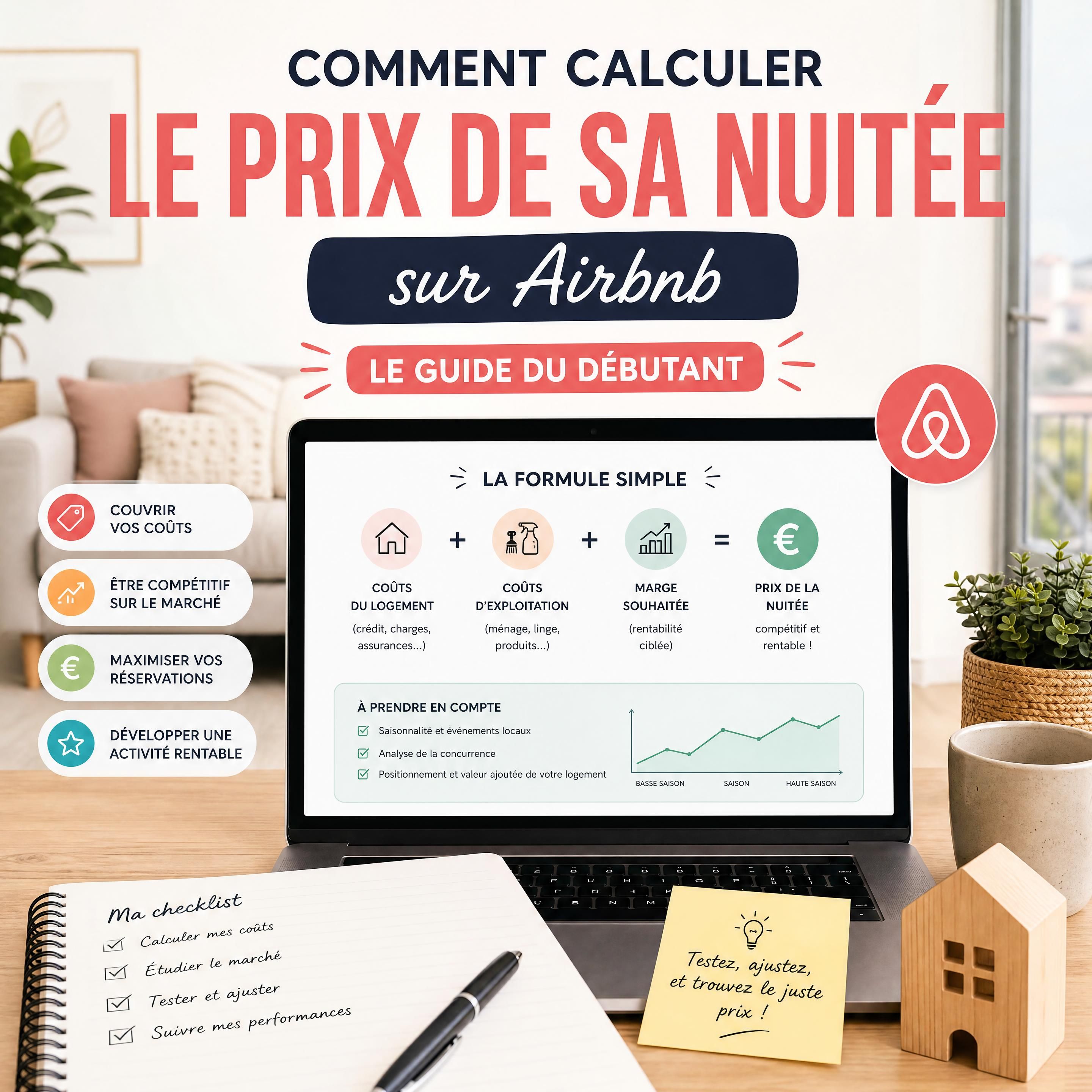 calcul prix nuitée airbnb débutant