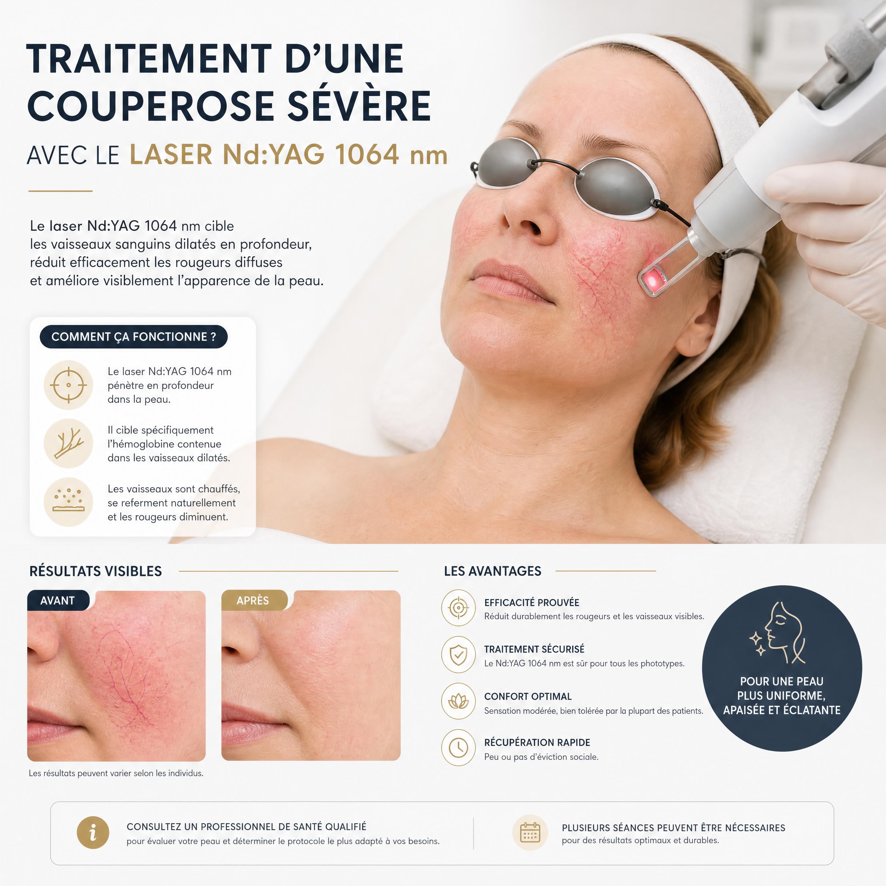 Traitement d'une couperose sévère avec le laser Nd:YAG 1064 nm
