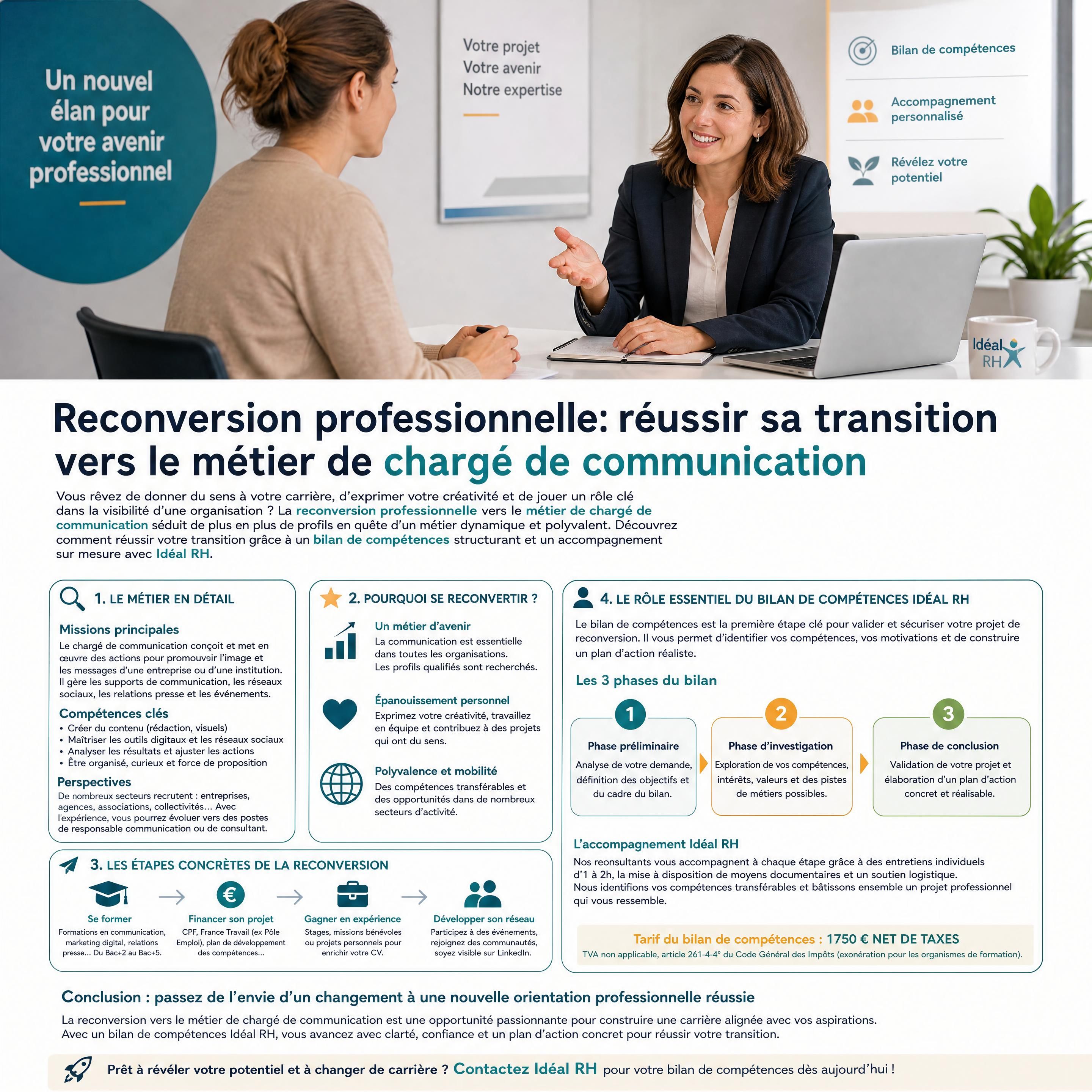 Entretien individuel entre une consultante en bilan de compétences et une personne préparant sa reconversion