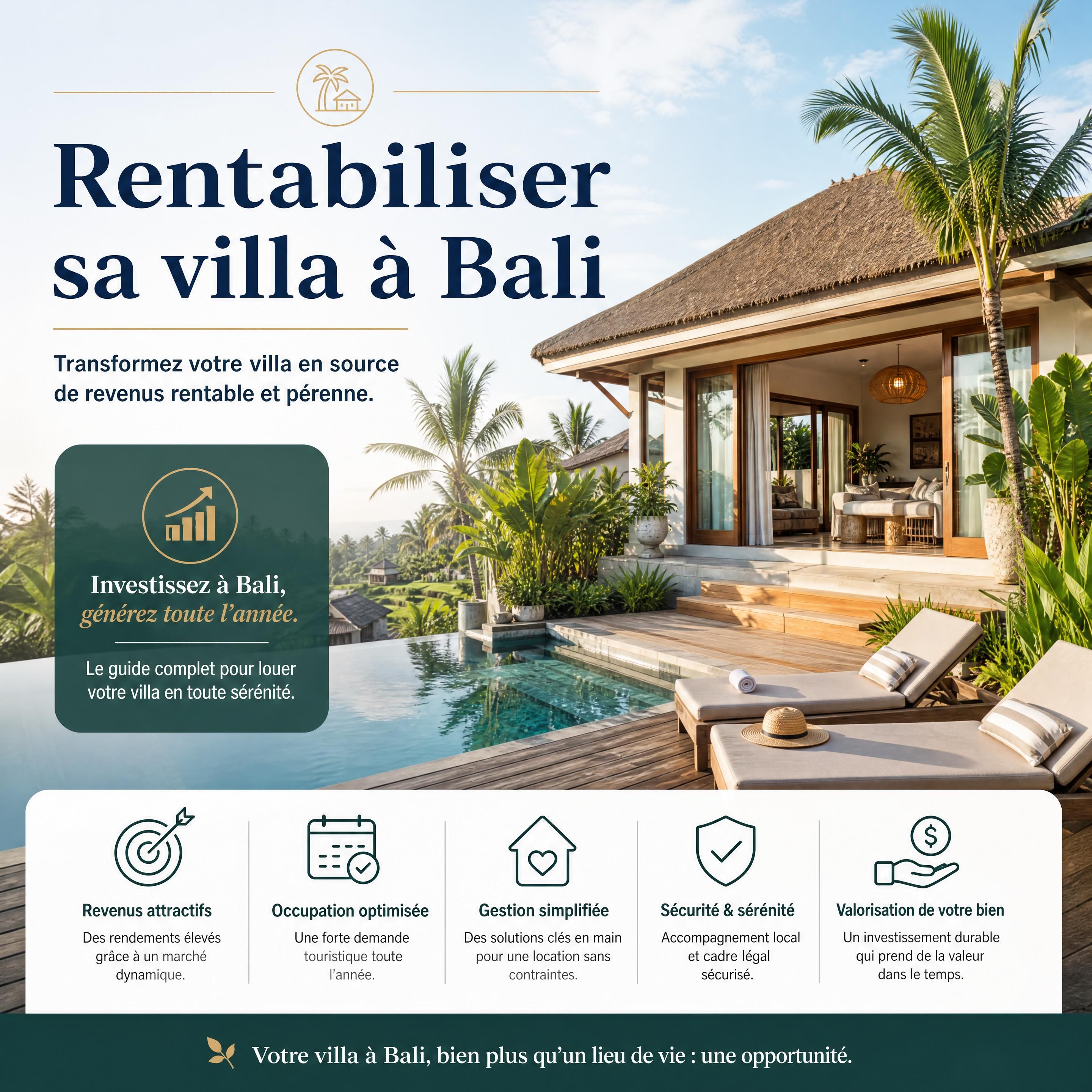 rentabiliser sa villa à Bali