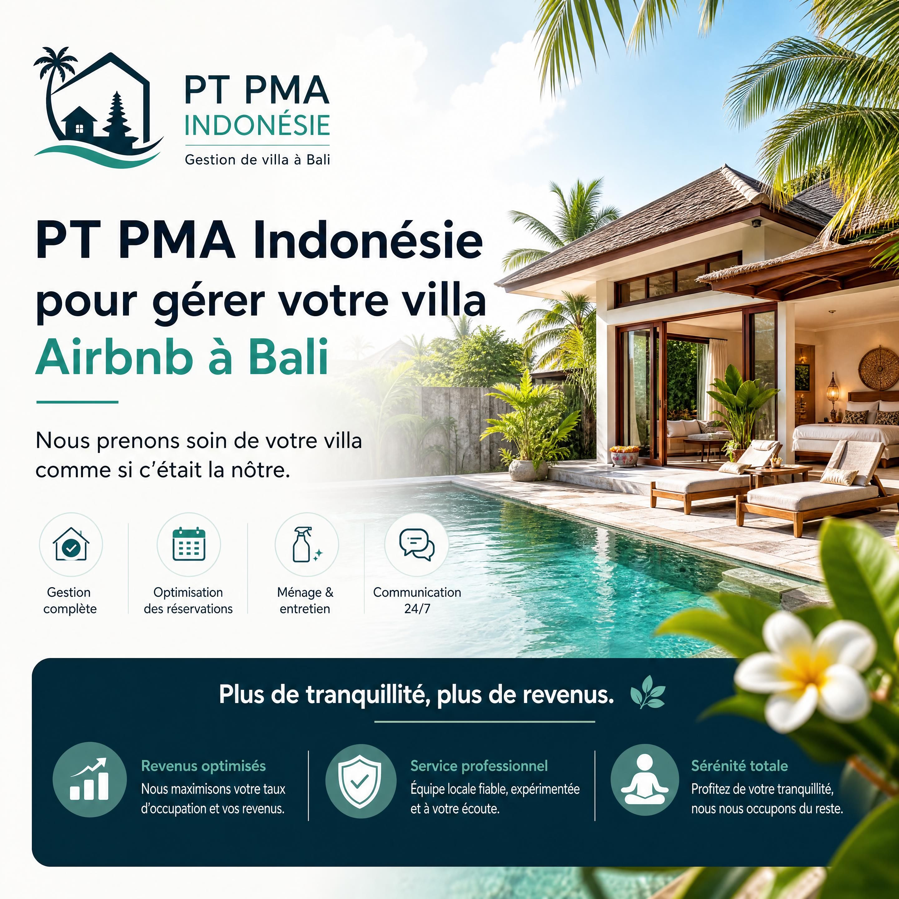 société PT PMA Indonésie pour gérer une villa Airbnb à Bali