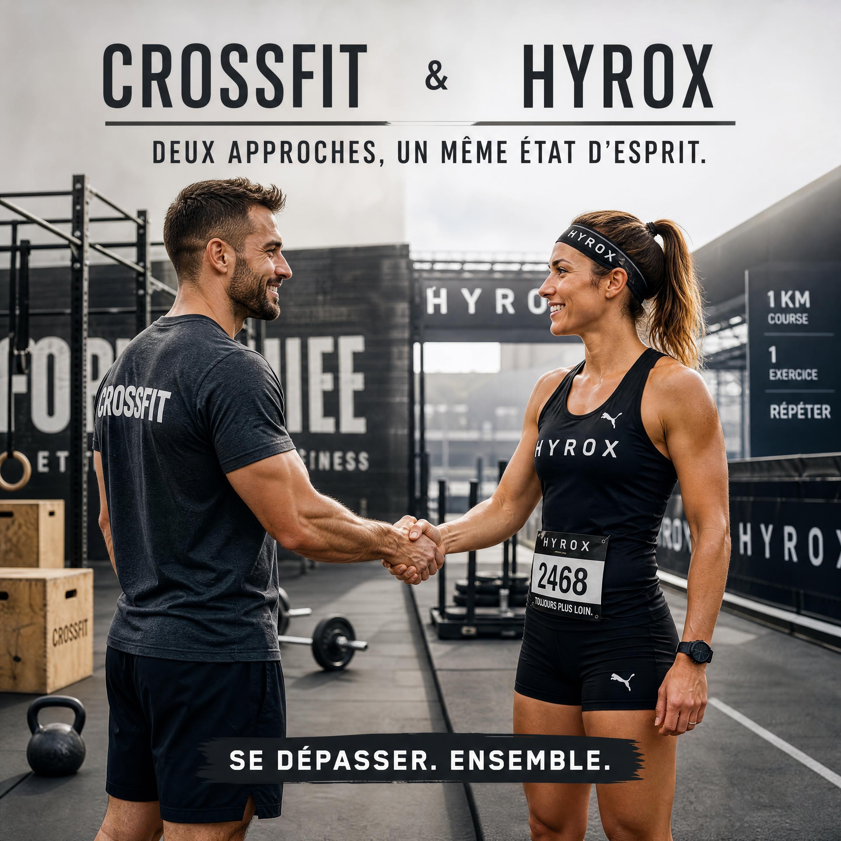 athlètes réalisant un entraînement de CrossFit et d’Hyrox dans une salle de sport à Brest